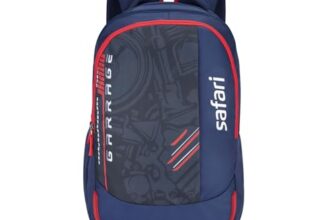 Safari Torque 37L Casual Printed Backpack, 3 compartments, bottle holder, Front pocket, school bag for boys and girls, college bag, office bag, travel bag for men and women, Color- Graphite Blue