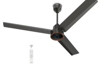 Goldmedal ORYZO BLDC 1200mm BEE Certified 5 Star Rated Ceiling Fan For Home and Office | Remote Control | Anti Dust | Smooth & Silent Operation (Granite Grey)