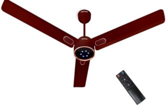 INALSA BLDC Ceiling Fan 1200mm Aero Swift Luxe|Designer Fan with Remote Control Timer/Boost Mode|BEE 5 Star Rated Energy Efficient|Low Noise|Ultra High Speed|LED Indicator|3 Yr Warranty on Motor,Brown