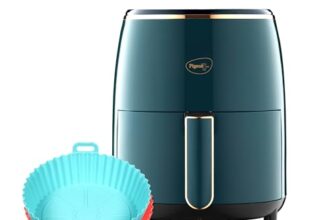Pigeon 4.2L Digital Air Fryer with Silicon basket | 1200W | 360° Rapid Air Circulation | 85% Less Oil | 8 Preset Menus | Non-Stick Basket | Touch Control | Auto Shut-Off | 2Y Warranty