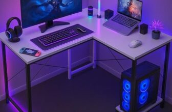 Callas L Shaped Computer Desk – Gaming Corner 50 Inch PC, Computer Corner Desk, Writing Workstation with Wooden Desktop CPU Stand for Home, Office, Room & Small Space (White – ST-22 White(R))