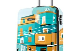 Safari Oasis Polycarbonate Trolley Bag Cabin Size, 55 cms Printed Hard Side Travel Bag for Men and Women, 8 Wheel Spinner Luggage Suitcase for Travelling (Multicolor)