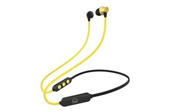 Ekko Unplug N02 Bluetooth Neckband, 15 Hours Playback Time, Bluetooth V5.1, 10 mm Driver, Twin Connect, Voice Assistance (Yellow)