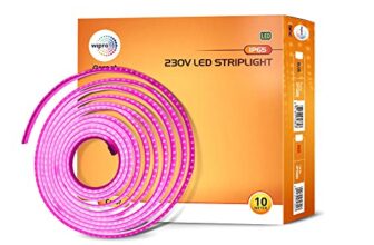 wipro Garnet 10 Meter Led Strip Light| 120 LEDs/Mtr | Pink | Ip65-Waterproof | Flexible Rope Light for Outdoor & Indoor Decoration for Diwali, Christmas|Strip for Balcony, False Ceiling|Pack of 1