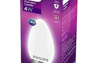 Philips 4-watt Filament Candle LED Bulb | Diffused Candle Bulb for Home & Decoration | Bulb Base: E27, Warm White | Pack of 1