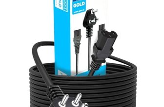 Storite UPort 1 Pack 1.8 Meter Power Cable for PC 3 Pin PC Power Cable 18AWG IEC Mains Kettle Lead Replacement for Desktop/Monitor/Printer – Black