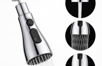 Misamo Enterprise Kitchen Faucet Extender, Chrome Plated, 3-Mode Spray Head, Flexible Extension