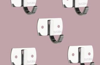 JIALTO 5 PCS Steel Wall Hanger for Clothes, Door Hooks, Bathroom and Door Cloth Hanger, Mounted Hangers for Shirts, Dresses, and More (Silver, 1 Hook)