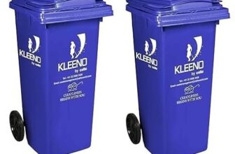 CELLO Plastic Manual-Lift Garbage Waste Dustbin with Wheel 120 LTR BLUE//BLUE (COMBO)