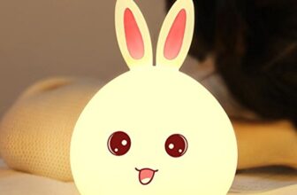 One94Store Silicone Rabbit Night Light – USB Rechargeable 7-Color LED Lamp with Touch Sensor, Kids Bedroom Décor, Romantic Decor, Valentine Day Gift, Love Gift for Her, Couple Gift