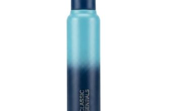 CLASSIC ESSENTIALS Stainless Steel Sports/Fridge Bottle with Sipper Cap | Single Wall 1000 ml Stainless Steel Sipper (Marine+Darkblue)