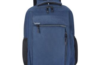 Swiner Casual Laptop Backpack 15.6 inch Unisex, Waterproof Office Bag/College Bag/School Bag/Everyday Bag (Modal 3, Navy Blue)