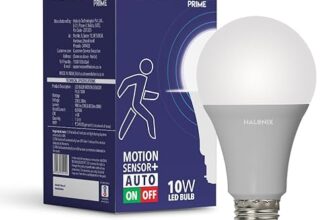 Halonix 10 Watt E27 Screw type Radar Motion Sensor LED Bulb (Auto Off Auto On) – Pack of 1, White