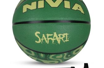 Nivia Safari Basketball, As per Basic Standard, 8 Panels, Butyl Threadwounded Bladder, Made for Beginners, to Play on All Indoor & Outdoor Surfaces (with Pump)