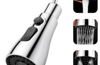 SHITHI Tap Extender for Kitchen Sink, Flexible Faucet Sprayer Attachment, 3 Water Modes (Stream, Spray, Shower), 360° Rotating Tap Extension Nozzle, High Pressure Water Saving, Fits 22mm 24mm Faucets