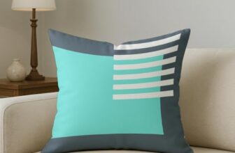 STITCHNEST Designer Geometrical Printed Polycotton Cushion Cover 16×16 Inch | Elegant Decorative Sofa Pillow Cover for Living Room Bedroom | Pack of 1