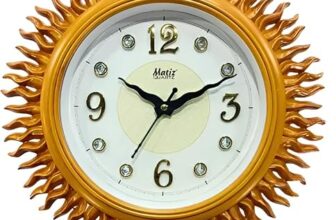 Matiz Analog 30 cm X 30 cm Wall Clock | Brown | with Glass | Standard| 327 Light Brown