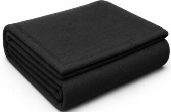 BSB Home Premium Acrylic-Wool Single Bed Blanket – Ultra Warm Winter Blanket for Home & Travel | Soft, Heavyweight, Durable & Fade Resistant (Black, 150 x 220 cm, Weight – 1 Kg)