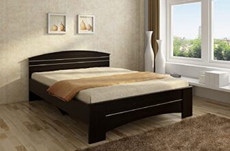 Spacewood Maxima Bed | Queen Size (78 X 60) Engineered Wood Bed with Modified Understructure | 3 Year Warranty | Modern Design | Natural Wenge