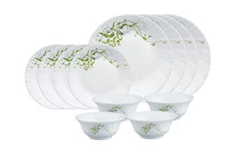 Larah by Borosil Erba Opalware Dinner Set, 12 Pieces, White