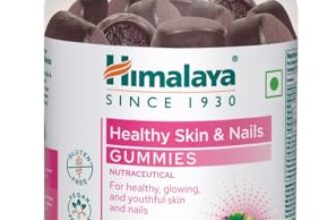 Himalaya Skin & Nail Health Gummies | Pack Of 30 | For Healthy, Glowing, Youthful Skin & Nails | With 5 Essential Vitamins|Gelatin-Free Fruit Based Gummies | 100% Vegetarian