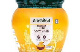 Anveshan A2 Cow Ghee 500ML | Desi Ghee in Glass Jar | Bilona Method | Grass-Fed | Curd-Churned | Cultured Ghee | Pure, Natural, Healthy | Keto-Friendly | Lab Tested