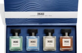 Engage Gift Assorted Luxury Perfume Set for Men 80ml (20ml x 4) |4 Unique EDP Fragrances | Long Lasting |Travel Size Perfume Combo|Birthday, Anniversary, Wedding Gift|No Paraben|Dermat-Tested