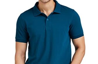 Amazon Brand – Symbol Men’s Solid Regular Fit Half Sleeve Polo(SS19PLS2_Fog Teal_XL)