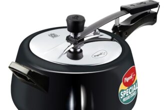 Pigeon by Stovekraft 5 Litre Special Plus Hard Anodised Inner Lid Induction Base Pressure Cooker (Black) BIS Certified, 220 Watts