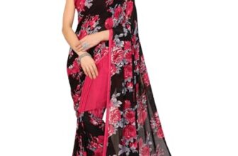 Yashika Women’s latest Georgette Saree with Unstitched Blouse Material – Suitable For Party, Festival and Wedding (AZ-YS-P1-ZEEL PINK SAREE)