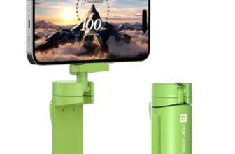 Portronics Mobot Clip Mobile Holder with 360° Adjustable Angles, Light Weight, Pocket Friendly, Mobile Stand for Table/Video Recording/Vlogging, Compatible with 4.5 to 6.9 inch Smartphones(Green)