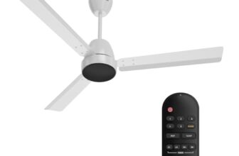 Crompton Energion Nucleoid 1200mm BLDC Ceiling Fan | Remote Control | BEE 5 Star Energy Rated | High Air Delivery | 4 Years Manufacturer Warranty | Silver White