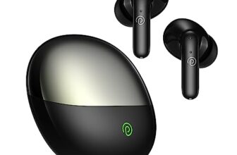 pTron Zenbuds Evo in-Ear TWS Earbuds, Built-in HD mics with TruTalk AI-ENC for Stereo Calls, 45ms Movie/Music Modes, 32Hrs Playtime, Bluetooth v5.3, IPX5 & Type-C Fast Charging (Jet Black)