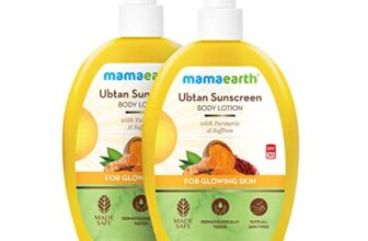 Mamaearth Ubtan Sunscreen For All Skin Types Body Lotion Spf 30 With Turmeric & Saffron For Glowing Skin ? 300 Ml (Pack Of 2)
