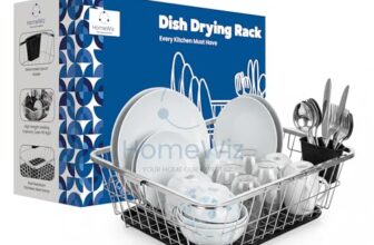 HomeWiz Large Stainless Steel Utensils Drying Rack | Dish Drying Rack for Kitchen with Spoon Holder | Vessel Drainer Basket | Bartan Stand Steel | Dish Drainer Basket with Drain Tray | 56×43×23 cm