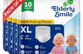 ELDERLY SMILE Adult Diaper Pants Pull Up – Extra Large (35″–54″ Waist) | Unisex Disposable Adult Incontinence Pants | Breathable, Anti-Bacterial & Quick Dry | 60 Count