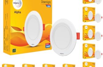 wipro 6W Alpha Downlight for Junction Box | Red |3 inch Cutout, 22mm Height| Surge Protection Upto 350 VA | High Voltage Protection Upto 4KV | Pack of 10