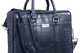 Probus Opulent Vegan Crocodile Leather Bag : Ethical Elegance Redefined for MacBook, Laptop, Notebook Messenger Bag Sleeve Case Cover Organizer Handbag – Blue