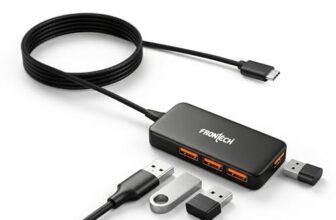 Frontech 4-in-1 USB Hub | Type-C to 4× USB 2.0 Ports | 480Mbps Data Transfer | 1.5m Long Braided Cable | Plug & Play | Compact & Lightweight Design | Laptop, PC & Tablet | 1 Year Warranty (NC-0083)