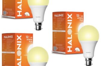 Halonix 12W LED Light Bulb | Yellow (3000K) |Pack of 3|Energy Efficient| 4kv Surge Protection | High Lumens per watt, B22