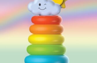 PlayMagic Rainbow Rocking Ring Stacker | 5 Ring Multicolored Sorting Tower | Learning for Infants & Toddlers Kids| Educational Interactive Baby Toy | Best Birthday & Return Gift|Made in India