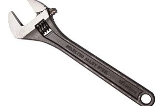 Eastman Adjustable Wrenches Set Of 1Pcs, 08/200 Mm, Phosphate Finish Fully Hardened And Tempered Plumbing Tools, Adjustable Wrench for All Nut Sizes, Black Phosphate Coating (E-2051P)