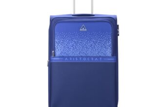 Aristocrat Drift Check-in Expander Trolley Bag 79cm | Large | Soft Luggage | Smooth 8-Wheel Suitcase | Secure Combination Lock with Sturdy Zipper | Robust Construction | 3-Year Warranty (Blue)