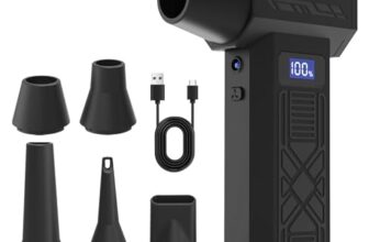 AGARO Electric Air Duster, Powerful 120000 RPM Cordless Mini Blower with 4-Speed Settings, Digital Display & 5200 mAh Battery | Dust Cleaner for Computer, Laptop, Keyboard, Car & Home Cleaning, AD1771