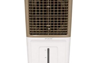 Cadlec AeroFlow 40L Personal Air Cooler For Home, High Speed Fan with Powerful Air Throw, Inverter Compatible, Anti-Bacteria Honeycomb Pad, 3 Year Warranty | White