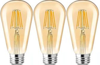 Vibunt Edison Tungsten Filament Antique Glass Light Bulbs Vintage Base E27 Bulb Yellow Light for Home Decoration, Living Room, Hall, Balcony, Restaurant Bar Lighting (pack of 3)