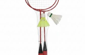 Steel Badminton Racket Set with Shuttlecocks | 2 Rackets | 2 Shuttlecocks (1 Feather + 1 Nylon) Suitable for Beginners & Recreational Play | Indoor & Outdoor Use