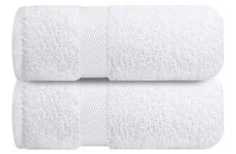 Sulfar 100% Combed Cotton, Quick Drying Highly Absorbent, Luxury Hand Towel Set (Pack of 2, 40 X 70 cm) White