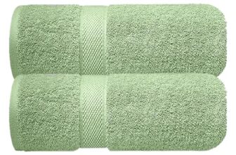 Sulfar 100% Combed Cotton, Quick Drying Highly Absorbent, Luxury Hand Towel Set (Pack of 2, 40 X 70 cm) Nature Green