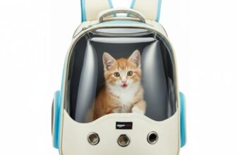 Amazon Basics Premium Playful Pet Carrier | Blue | Breathable and Stylish for Cats, Kittens and Puppies | Pet Travel Carrier
